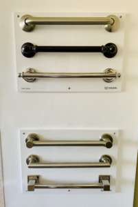 Grab bars are essential items to have in the bathroom and other areas of increased fall risk.