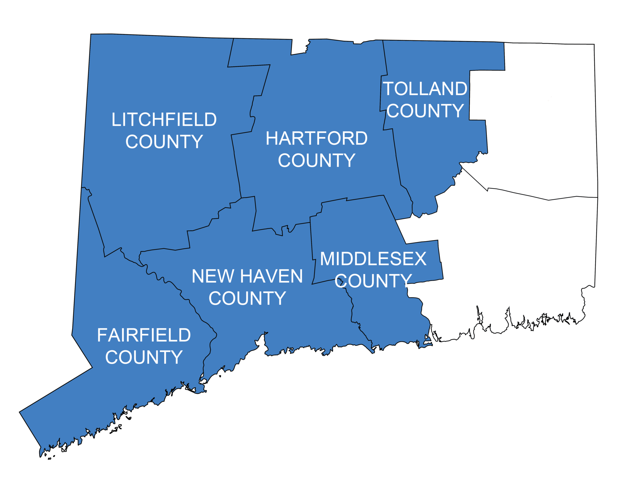 Areas serviced from New Haven, CT location