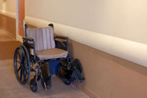 wheelchair in a hallway