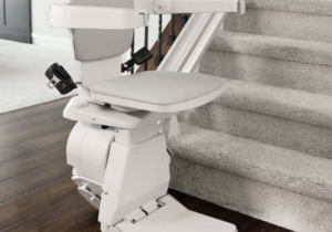 Straight Stair Lift Installed on Carpeted Stairs